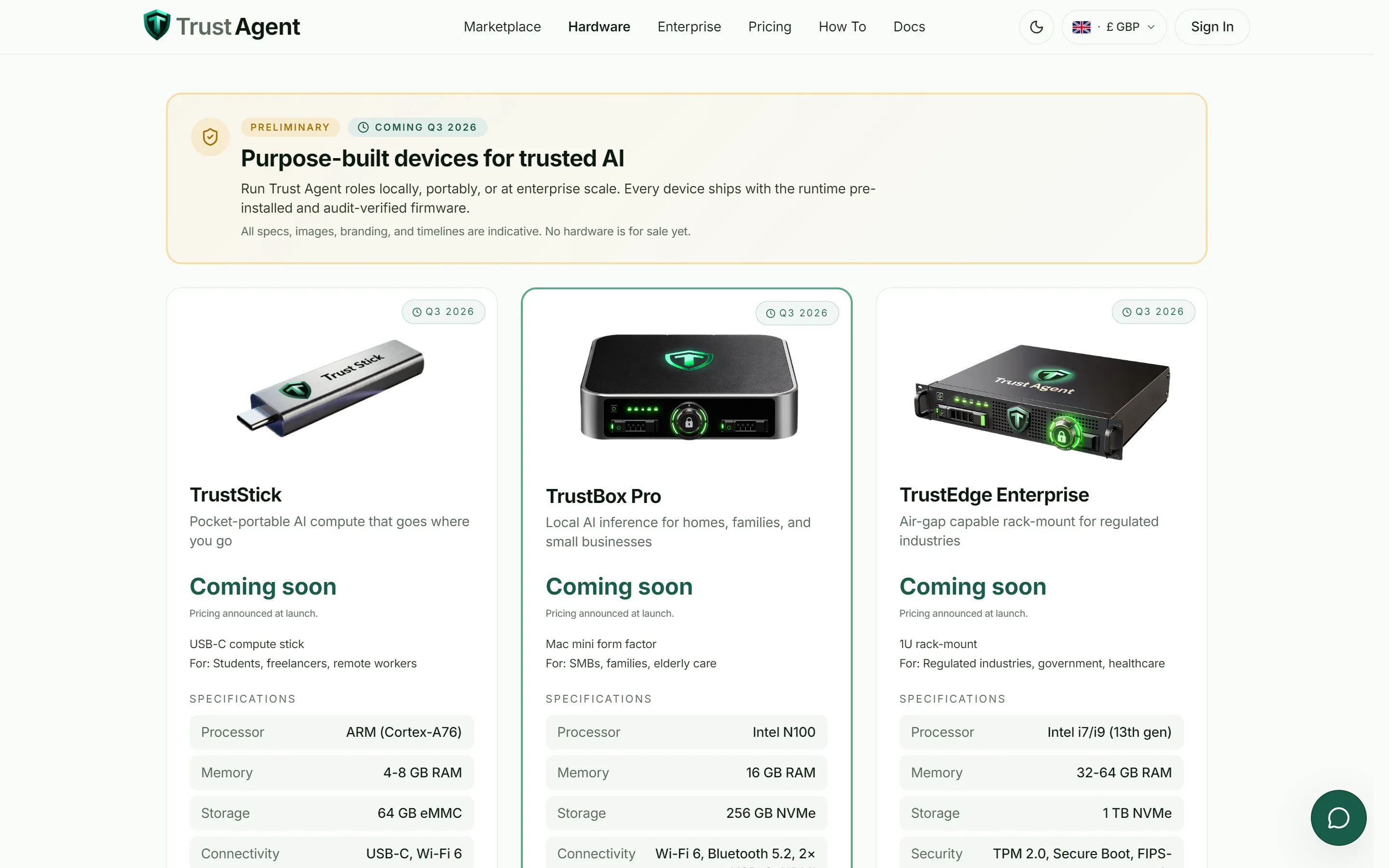 Trust Agent Hardware